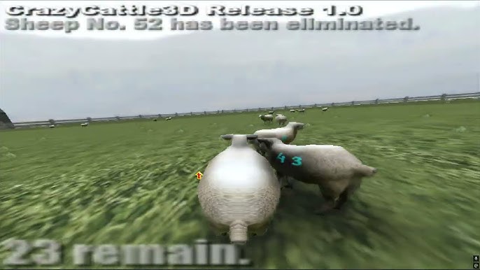 A sheep overlooking the Iceland map in Crazy Cattle 3D